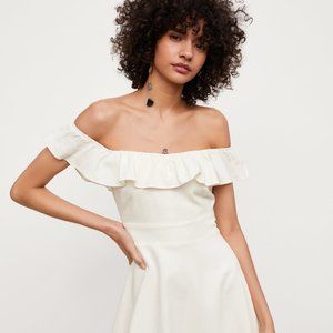 NWT Zara Off the Shoulder Ruffled Dress XS
